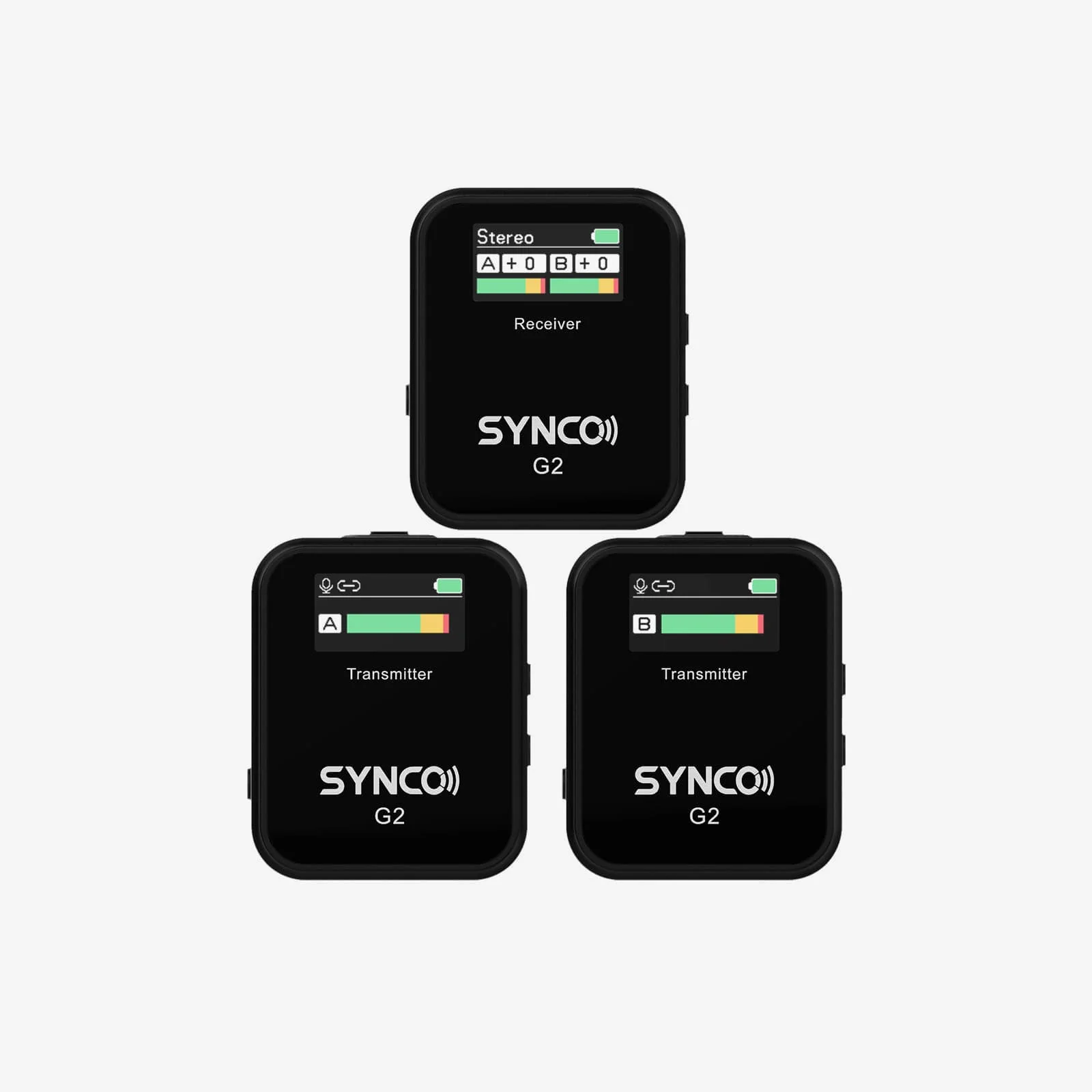 SYNCO G2(A2) Quality Dual Wireless Microphone, 2 Transmitters, 8h Recording, 200m Transmission Range, TFT Screen - Image 3