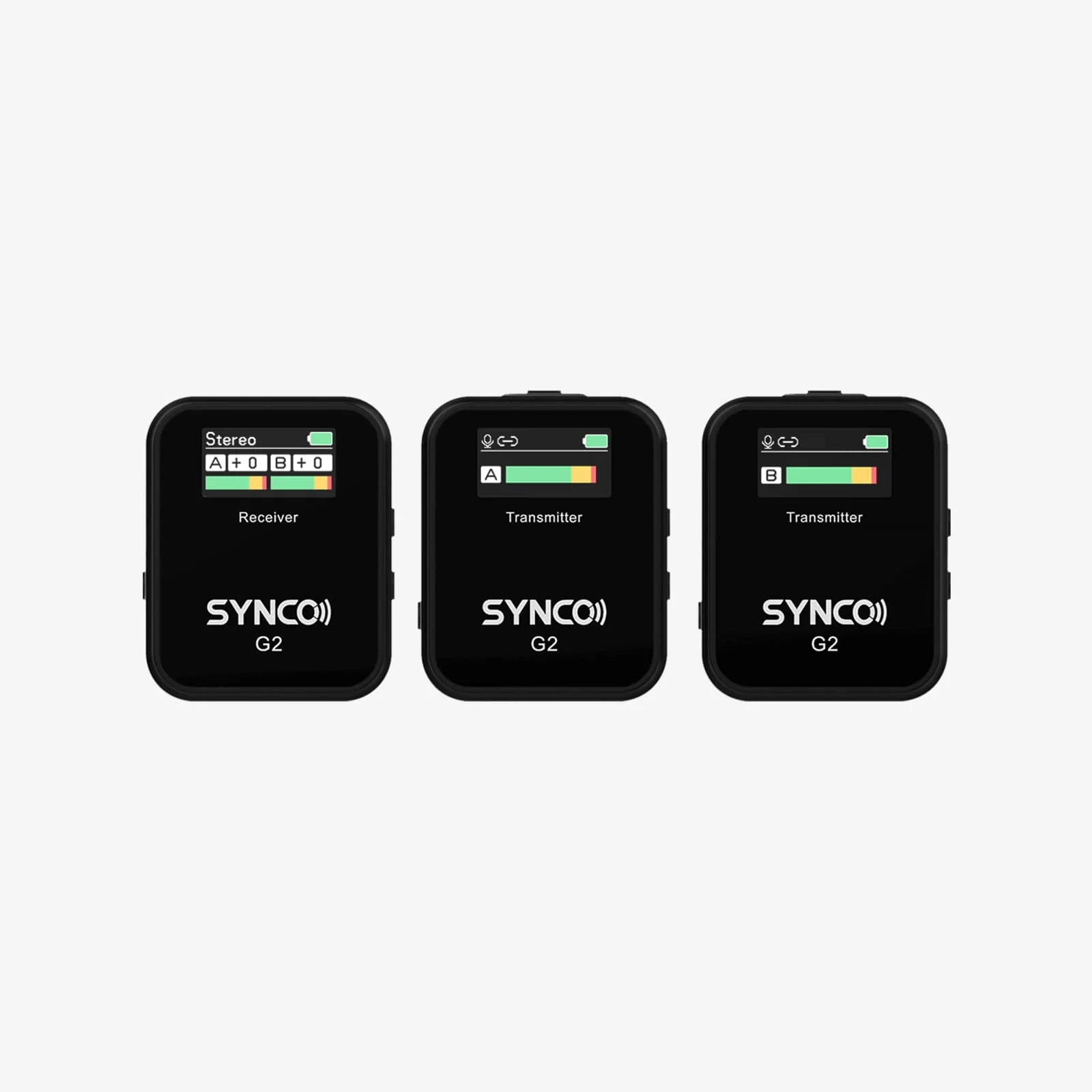 SYNCO G2(A2) Quality Dual Wireless Microphone, 2 Transmitters, 8h Recording, 200m Transmission Range, TFT Screen - Image 4